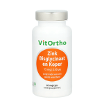 VitOrtho Zink Bisglycinaat en Koper 15 mg - 60 vegicaps